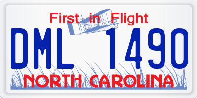 NC license plate DML1490