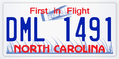 NC license plate DML1491