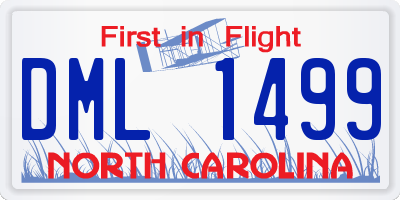NC license plate DML1499