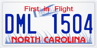 NC license plate DML1504