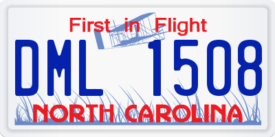 NC license plate DML1508