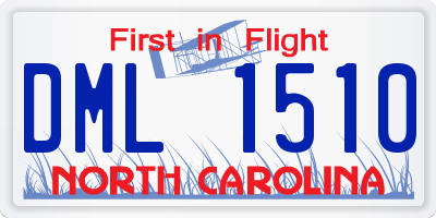NC license plate DML1510