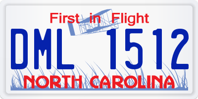 NC license plate DML1512