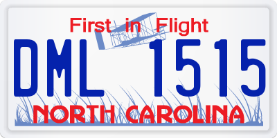 NC license plate DML1515