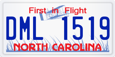 NC license plate DML1519
