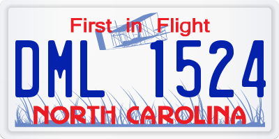 NC license plate DML1524