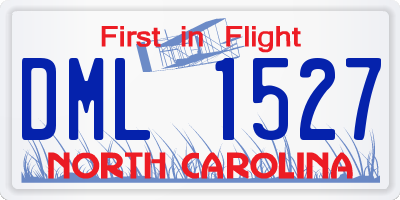 NC license plate DML1527