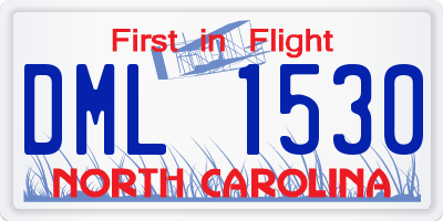 NC license plate DML1530