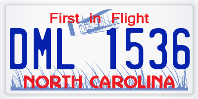 NC license plate DML1536