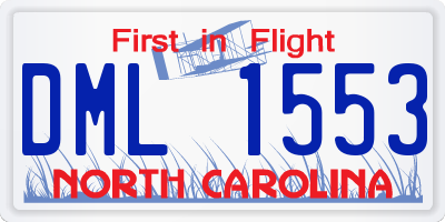 NC license plate DML1553