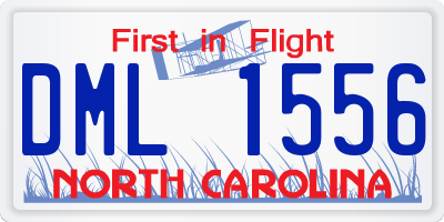 NC license plate DML1556