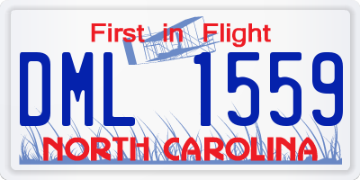 NC license plate DML1559