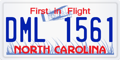 NC license plate DML1561
