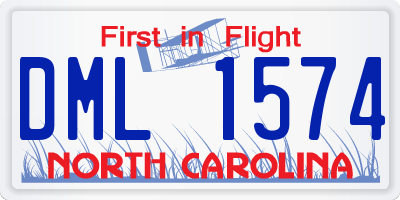 NC license plate DML1574