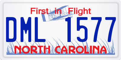 NC license plate DML1577