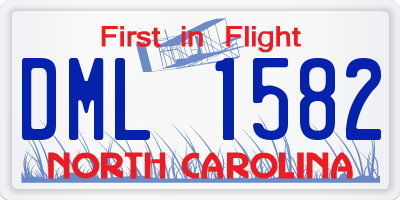 NC license plate DML1582