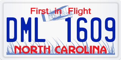 NC license plate DML1609