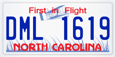 NC license plate DML1619