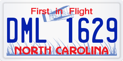 NC license plate DML1629