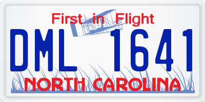 NC license plate DML1641
