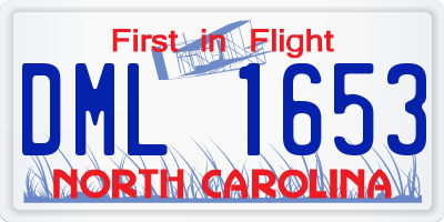 NC license plate DML1653