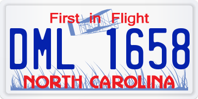 NC license plate DML1658