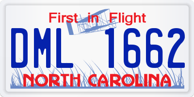 NC license plate DML1662