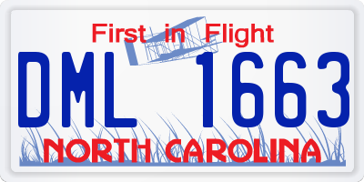 NC license plate DML1663