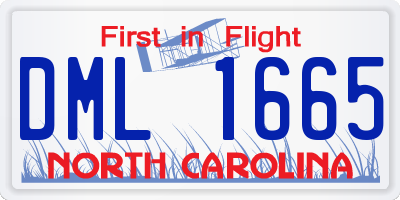 NC license plate DML1665