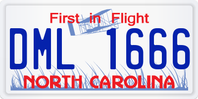 NC license plate DML1666