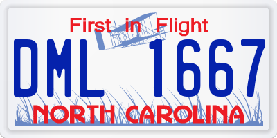 NC license plate DML1667