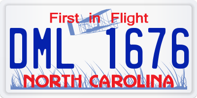 NC license plate DML1676