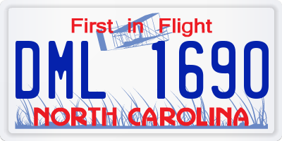 NC license plate DML1690