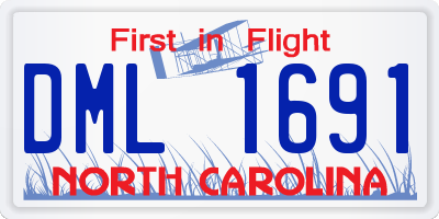 NC license plate DML1691