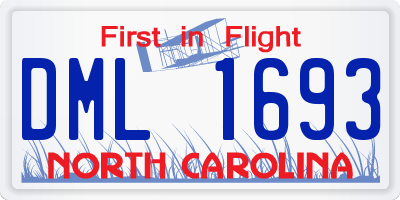 NC license plate DML1693