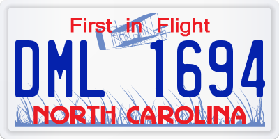 NC license plate DML1694