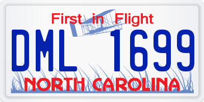 NC license plate DML1699