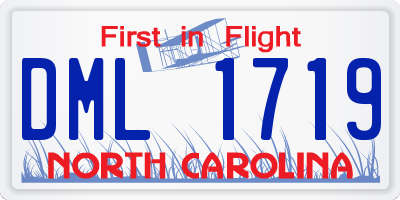 NC license plate DML1719