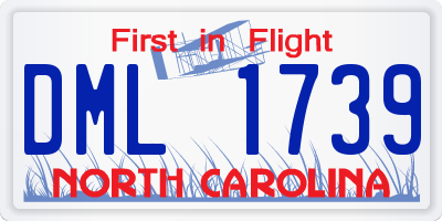 NC license plate DML1739