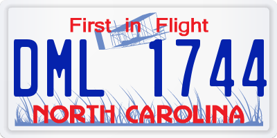 NC license plate DML1744