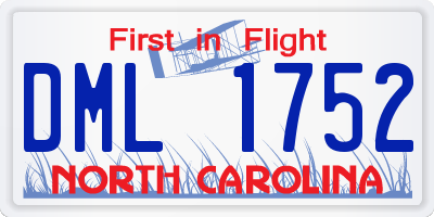 NC license plate DML1752