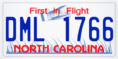 NC license plate DML1766