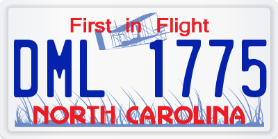 NC license plate DML1775