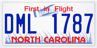 NC license plate DML1787