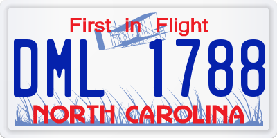 NC license plate DML1788