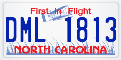 NC license plate DML1813