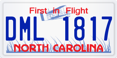NC license plate DML1817