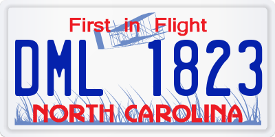 NC license plate DML1823