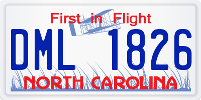 NC license plate DML1826