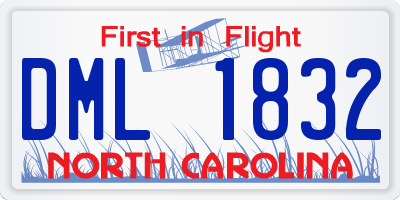 NC license plate DML1832